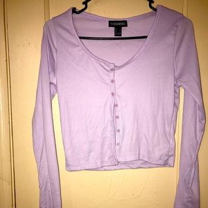Purple Crop Top Long Sleeve